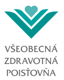 Logo Všeobecná zdravotná poisťovňa na čiernom pozadí